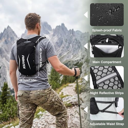 KUYOU Running Vest for Women & Men, Lightweight Hydration Backpack with 2L Water Bladder, Water Backpack for Trail Running, Hiking, Cycling & Marathon - color: Black-2L