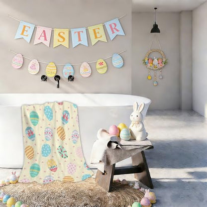 Easter Eggs Beach Towel, Cute Easter Gift Quick Dry Sand Free Absorbent Bath Towel, Microfiber Lightweight Towel Pool Travel Camping Gym Swim 30x60 Inch/ 77X153cm - color: Easter Eggs