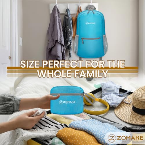 ZOMAKE Ultra Lightweight Hiking Backpack 20L, Packable Small Backpacks Water Resistant Daypack for Women Men(Light Blue) - color: Light Blue-a