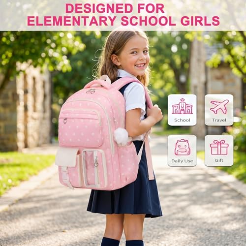 3PCS Kids Backpack Set, School Backpack with Lunch Bag & Pencil Case, Lightweight Waterproof Bookbag for Kids (Pink Heart) - color: Pink Heart