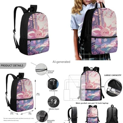 Cute Axolotl Backpack for Girls Kids Backpack with Lunch Box Water Bottle Holder with Strap and Large Pencil Case 4Pcs Set Bookbag with Front Pocket for School 17" Sturdy Elementary School Bag - color: Axolotl-2