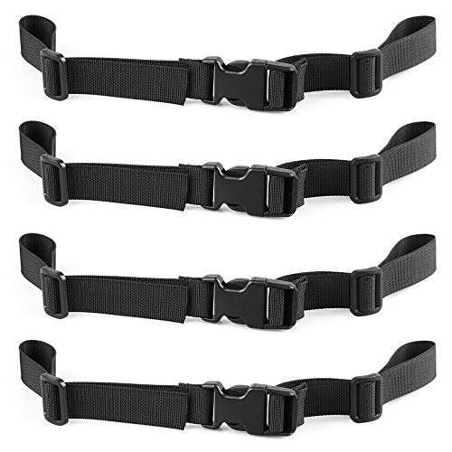 XTACER Backpack Chest Strap Adjustable Backpack Sternum Strap Chest Belt with Buckle (Pack of 4) - color: BLACK