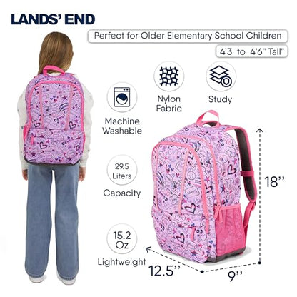 Lands' End Unisex Kids Large ClassMate Lightweight Durable Elementary School Backpack, Fuchsia Pink - color: Fuchsia Pink