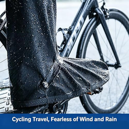 High Waterproof Rain Boot Covers, Heavy Duty Reusable Shoe Covers for Rain Snow Mud, Anti Slip Elastic Overshoes for Outdoor Cycling Walking - size: Large