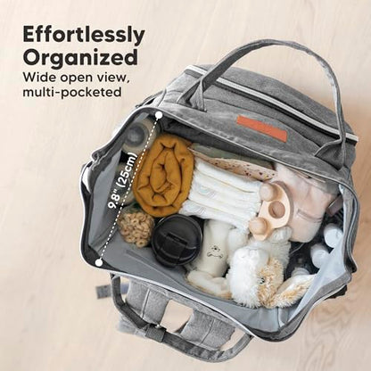 KeaBabies Baby Diaper Bag Backpack - Large Baby Bag for Boys, Girls, Waterproof Multi Function Travel Diaper Backpack with Changing Pad, Durable Travel Essentials for Moms and Dads (Classic Gray) - color: Classic Gray