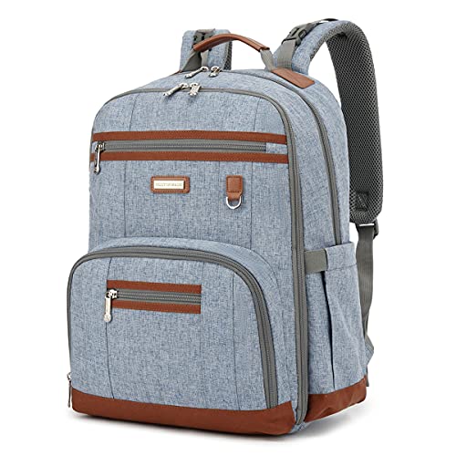 Diaper Bag Backpack, Large Baby Nappy Bags with Portable Changing Pad for Boys and GirlsMultifunction Travel Baby Bag for Moms Dads, Shower Gifts Waterproof and Stylish，Light Blue - color: Light Blue