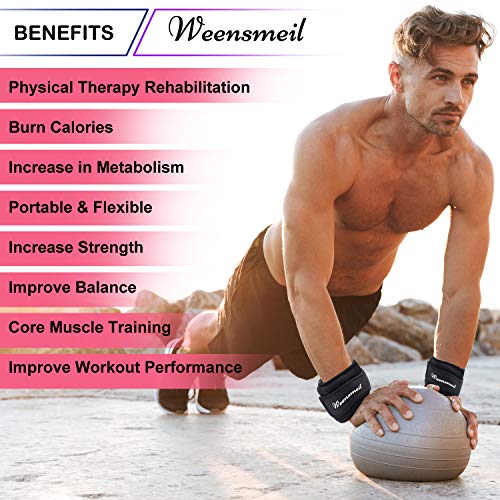 Ankle Weights 1 Pair 1 2 3 4 5 6 10 12 LBS Wrist Weights Arm Weights Leg Weights for Women Men Kids with Adjustable Strap, Strength Training Ankle Weights Set for Running Gym Fitness Workout Walking Jogging