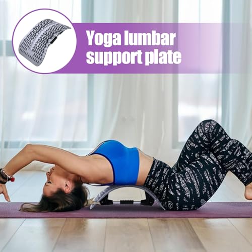 Back Stretcher - Adjustable Multi-Level Support, Ergonomic Arch Design, Muscle Relaxation Tool, Spine Alignment Device | Yoga Stretching Accessory with Pain Reliefs Function for Home, Offices Session - color: Gray