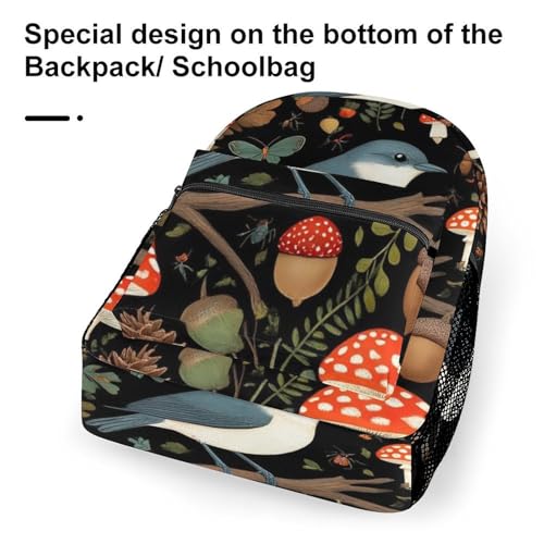 Fashion Laptop Backpack for Women Men, Lightweight Book Bags with Adjustable Strap Strap Bird Mushroom Gifts Casual Daypack for Office College - color: Color(540)