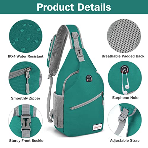 ZOMAKE Sling Bag,Small Crossbody Sling Backpack,Water Resistant Shoulder Daypack for Travel,Anti Thief Chest Bag for Hiking(Army Green(New)) - color: Army Green(new)