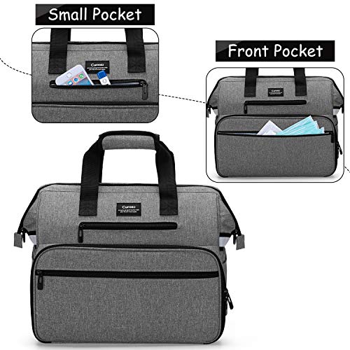 CURMIO Home Health Nurse Bag, Medical Supplies Bag with Padded Laptop Sleeve for Home Visits, Health Care, Hospice, Bag ONLY, Gray (Patent Pending) - color: Gray