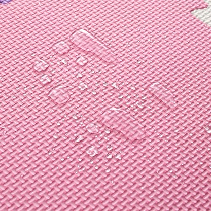 Easy Playhouse: 12 Soft Foam Floor Puzzle Tiles - Pink-Purple-White - 12" Interlocking Mat Pieces (4'x3'), Nursery, Playroom, Gym, Children & Adults