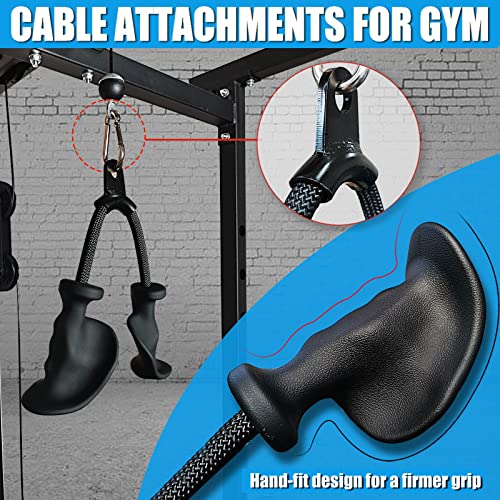 BLUSLM Ergonomic Tricep Rope Pulldown Attachments, Upgraded 27 32 40 & 47 Inch Extra Long Triceps Rope Cable Attachments for Gym, LAT Pull Down Bar for Cable Machine, Tricep Workout Cable Attachments - color: HAND ROPE-01