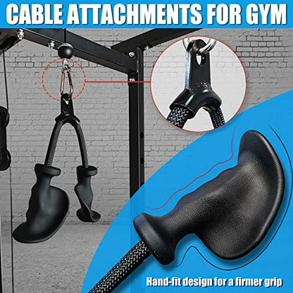 BLUSLM Ergonomic Tricep Rope Pulldown Attachments, Upgraded 27 32 40 & 47 Inch Extra Long Triceps Rope Cable Attachments for Gym, LAT Pull Down Bar for Cable Machine, Tricep Workout Cable Attachments - color: HAND ROPE-01