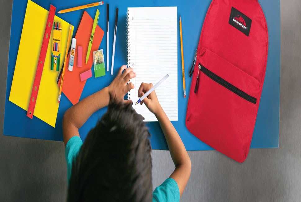 Trail maker Backpack with School Supplies for Kids - 20 Piece Back to School Supplies with 17" Backpack (Red Pack) - color: Red Pack