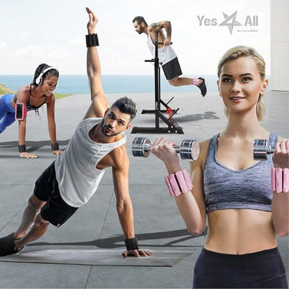 Yes4All Adjustable Wrist & Ankle Weights 3.5/5 LB Pair, Leg Weights for Women & Men, Weighted Arm Bands with Removable Sandbags for Fitness, Pilates, Walking, Strength Training - Versatile Colors - color: Pink, style: 1 LB x 2