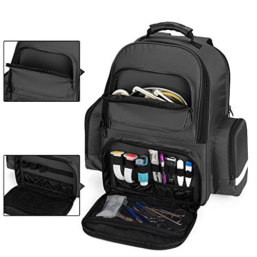 Trunab First Responder Trauma Backpack, Empty, Black | Medical Emergency Kits Storage, For EMT, EMS, Police, Firefighters, Jump Bag Pack - color: Black