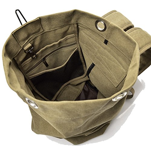 Large Capacity Travel Climbing Bag Tactical Military Duffel Bag Top Load Double Strap Canvas Backpack - color: Od