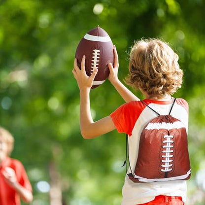 15 Pcs Football Drawstring Bags Backpack Birthday Party Goodie Favor Bags Gift Bag for Gym Sports Storage Travel - style: Football