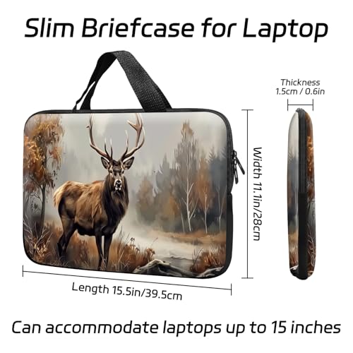 14 15 15.4 15.6 inch Laptop Handle Bag Computer Bag, Pouch Holder Notebook Sleeve Cover Soft Case Compatible for Dell,Lenovo,Toshiba HP, Asus Notebook-Autumn Elk - color: Autumn Elk