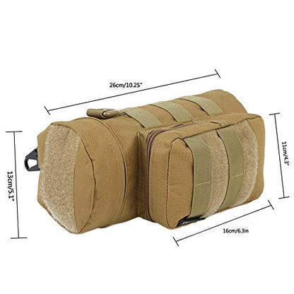 Molle Water Bottle Holder, Tactical Water Bottle Pouches for Backpack with D-Ring Hook - color: Khaki