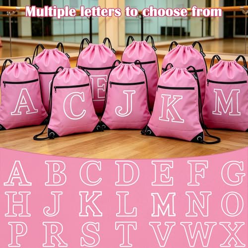 HOLYLUCK Drawstring Bags Initial Backpack Sackpack Cinch Bags for Sports, Gym, Travel, Beach (Pink-A) - color: Pink-a