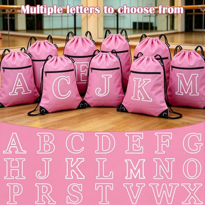 HOLYLUCK Drawstring Bags Initial Backpack Sackpack Cinch Bags for Sports, Gym, Travel, Beach (Pink-A) - color: Pink-a