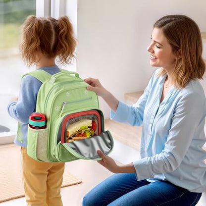 mibasies Toddler Backpacks for Girls 2-4: Quilted Backpack for Preschool Prek Daycare - Cute 12 Inches Bookbag for Little Kids Daisy Green - color: Daisy Green, style: Toddler-12"h(not Fit Folder)