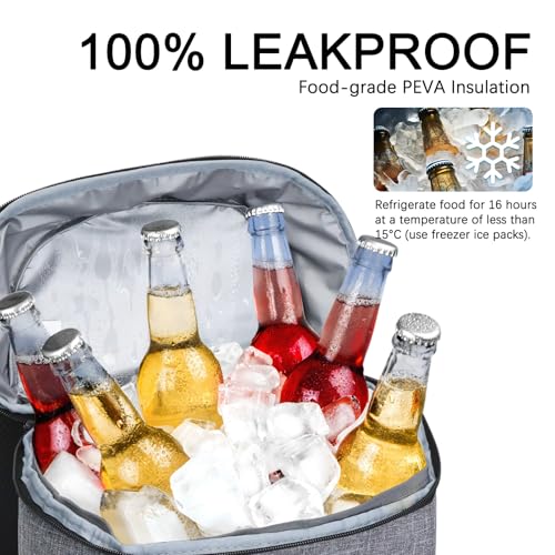 Cooler Backpack Insulated Leak Proof,Small Soft Coolers Bag for Men and Women Camping,Travel,Beach,Hiking,Picnic - color: Grey