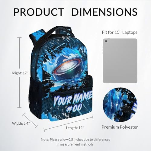 Personalized Backpack - Ice Hockey Backpacks for Boys Girls - 17 Inch Kids Bookbag for Elementary Middle School - Cool Field Hockey Theme School Bags for Teens - color: Style-8