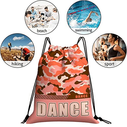 Drawstring Backpack Waterproof Gym Drawstring Bags Sports String Bag Camo Sackpack-Carol Dance Drawstring Bag - color: Dance Drawstring Bags-camo Carol