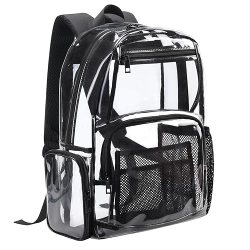 18Inches XLarge Clear Backpack - Transparent Bookbag for School Stadium TSA Approved Heavy Duty Big Clear School Backpack - size: X-Large