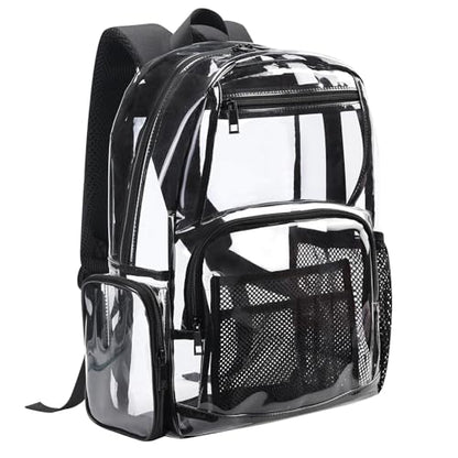 18Inches XLarge Clear Backpack - Transparent Bookbag for School Stadium TSA Approved Heavy Duty Big Clear School Backpack - size: X-Large