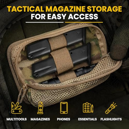M-Tac Mesh Organizer Pouch with Hook & Loop Backing, EDC Tactical Admin Pouch, Backpack Organizer Insert, Small Gear Utility Bag - color: Multicam