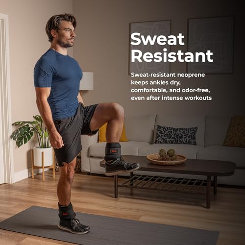 Sunny Health & Fitness Ankle Weights for Women, Men & Kids – Adjustable 1–5 lb Pair | Wrist, Arm & Leg Weights for Walking, Pilates, Yoga & Cardio - size: 5 LB