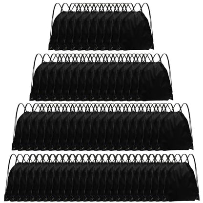 Grneric Drawstring Backpack Bulk 70Pcs String Backpack Drawstring Bags Cinch Bag Sackpack for Men Women Gym(Black) - color: Black