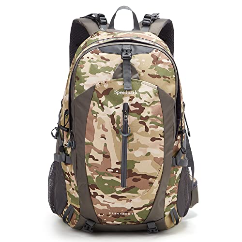 SPEEDPARK Hiking Backpack 40L Waterproof Hiking Daypack with Rain Cover, Outdoor Trekking Travel Backpacks for Men Women - color: C Acu