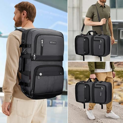 WITZMAN Carry on Travel Backpack for Men Women Laptop Backpack with USB Charging Port Airline Approved(B683 Silvery Grey) - color: Silvery Grey