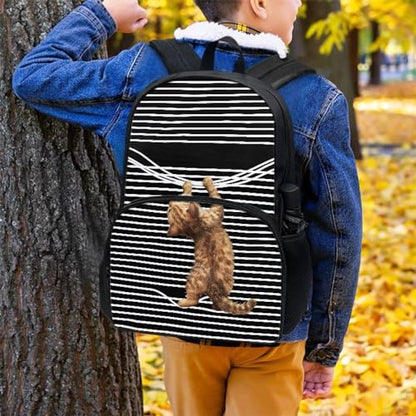 Talayituse Funny Cat Print Backpack Kids School Bags Casual Lightweight Daypack with Adjustable Padded Straps Large Capacity Travel Rucksack Elementary School Students Boobags for School Hiking - color: Funny Cat