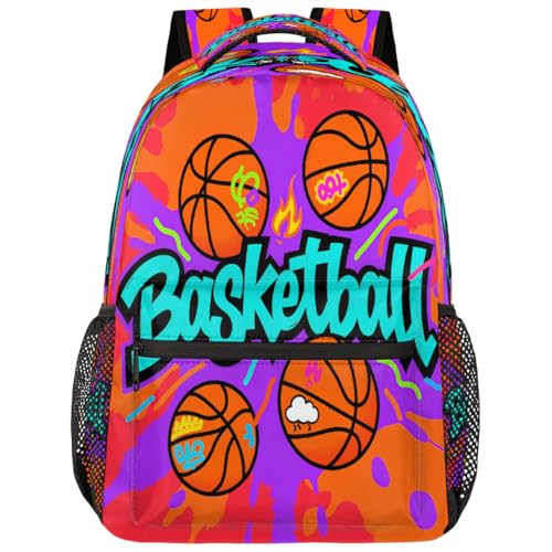School Backpack Travel Bag for Men & Women, Basketball Lightweight Boys Girls Bookbag Daypack Fits 15.6 Inch Laptop for College Students, Middle High School, Teens