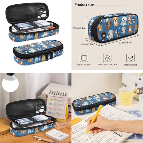 Dog Pattern School Backpack with Lunch Bag for Kids Girls Backpacks Ages 8-10 Lightweight Kids Bookbag for Primary Elementary Back to School Bags with Adjustable Straps Book Bag Set 4 Pieces - color: Dog Pattern
