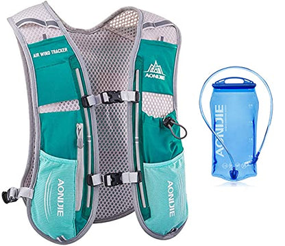 5L Lightweight Running Backpack Outdoor Sports Trail Racing Marathon Hiking Fitness Bag Hydration Vest Pack - color: Hellblue +1.5L Water Bladder