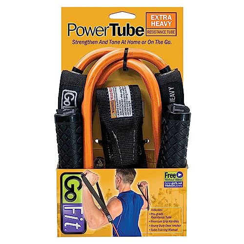 GoFit GF-4TUB-XH(50) Pro-Grade Power Resistance Tube with Handles (Orange/50 Lbs.)