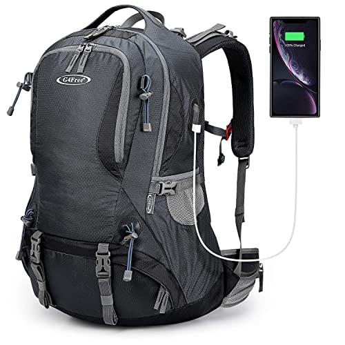 G4Free 50L Hiking Backpack Waterproof Daypack Outdoor Camping Climbing Backpack with Rain Cover for Men Women(Dark Grey) - color: Dark Grey