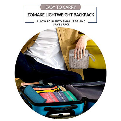 ZOMAKE 25L Ultra Lightweight Packable Backpack, Foldable Hiking Backpacks Water Resistant Small Folding Daypack for Travel(Light Gray) - color: Light Gray