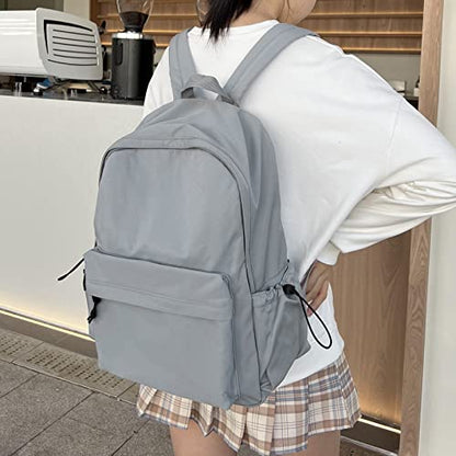 Blue School Backpack for Girls Water Resistant High School Book Bag Simple Backpack for Teens Boys Girls, Lightweight Middle School Back Pack Daypack - color: Grey Blue