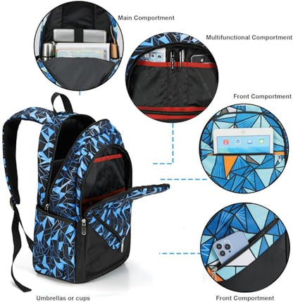 Travel Laptop Backpack, Business Slim Sturdy Water Resistant School Backpack, Gift for Men & Women, Fits 15.6 Inch Notebook - color: Black-blue