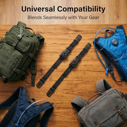 2Pcs Backpack Chest Strap Add On Adjustable Sternum Straps for Backpacks with 20MM Webbing Back Pack Harness Clip with Buckle for Hiking Travel Outdoor Use