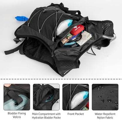 HIPONY Hydration Backpack with 2L Leak-Proof Water Bladder, Lightweight Running Hydration Pack, Adjustable Vest Style Water Backpack for Trail Running, Cycling and Biking - size: 2L Hydration Backpack