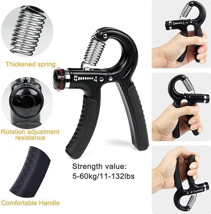 Adjustable Grip Trainer Set Hand Trainer Grip Ring Finger Trainer Combination Fitness Equipment - color: Blue